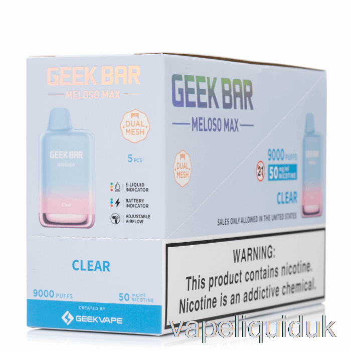 [5-Pack] Geek Bar Meloso MAX 9000 Disposable Vape Juice